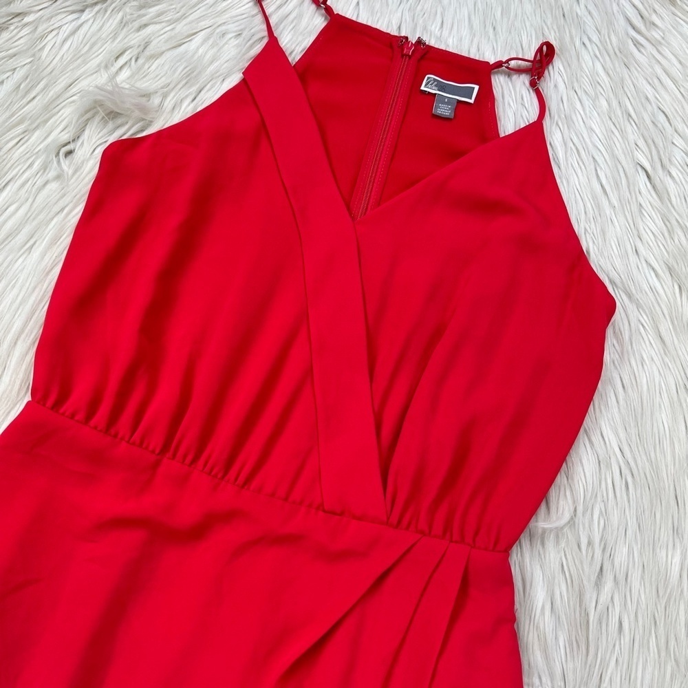 Chelsea28 Red Surplus Faux Wrap Fit Flare Dress - Picture 3 of 9